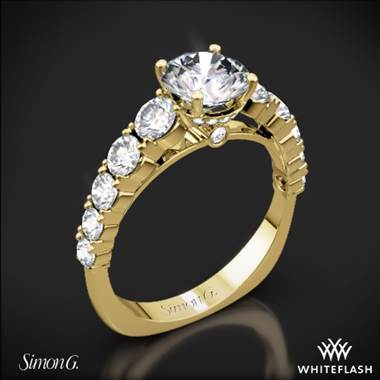 18k Yellow Gold Simon G. TR426 Caviar Diamond Engagement Ring