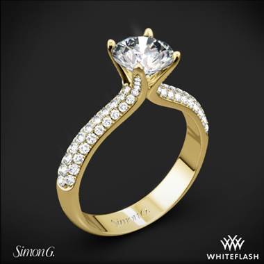 18k Yellow Gold Simon G. TR431 Caviar Diamond Engagement Ring