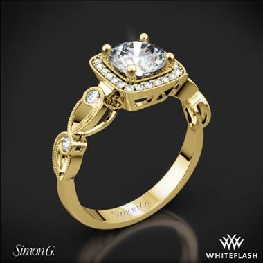18k Yellow Gold Simon G. TR526 Passion Halo Diamond Engagement Ring