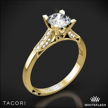 18k Yellow Gold Tacori 2586RD Simply Tacori Pave Complete Diamond Engagement Ring with 0.50ct Diamond Center