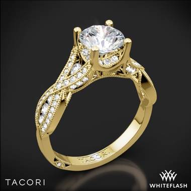 18k Yellow Gold Tacori 2647RD Ribbon Diamond Engagement Ring