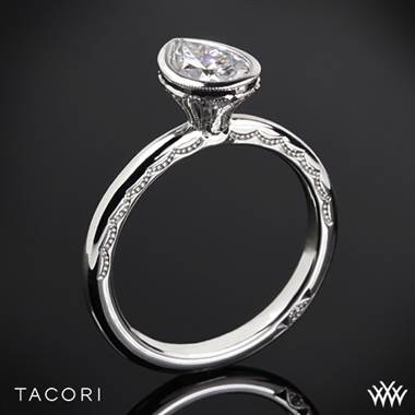 18k Yellow Gold Tacori 300-2PR Starlit Pear Bezel Solitaire Engagement Ring