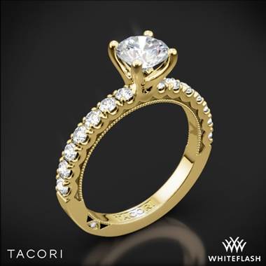 18k Yellow Gold Tacori 33-2RD Clean Crescent Half Eternity Diamond Engagement Ring