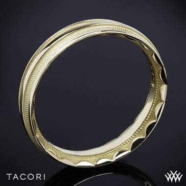 18k Yellow Gold Tacori 76-5 Sculpted Crescent Mesh Wedding Ring