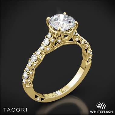 18k Yellow Gold Tacori HT2558RD Petite Crescent Diamond Engagement Ring