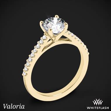 18k Yellow Gold Valoria Cathedral Diamond Engagement Ring
