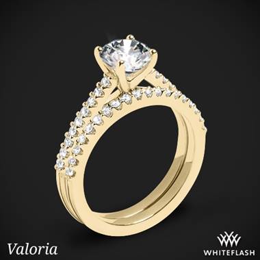 18k Yellow Gold Valoria Cathedral Diamond Wedding Set