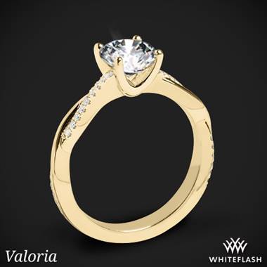 18k Yellow Gold Valoria Flora Twist Diamond Engagement Ring