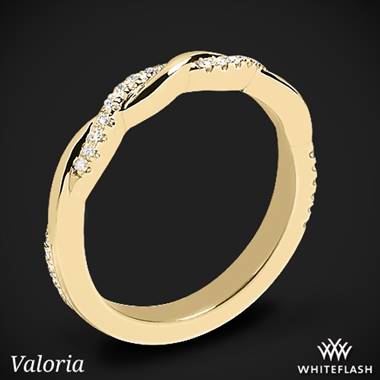 18k Yellow Gold Valoria Flora Twist Matching Diamond Wedding Ring