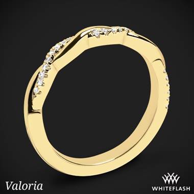 18k Yellow Gold Valoria Flora Twist Matching Diamond Wedding Ring