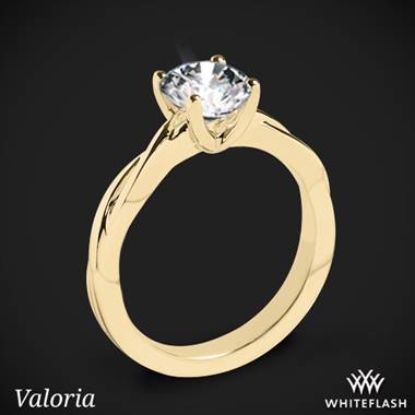 18k Yellow Gold Valoria Flora Twist Solitaire Engagement Ring