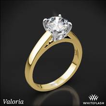 18k Yellow Gold Valoria Flush-Fit Cathedral Solitaire Engagement Ring | Whiteflash