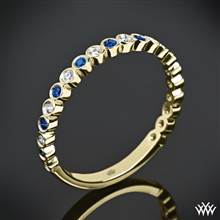 18k Yellow Gold Valoria Jazz Bezel Diamond and Sapphire Ring | Whiteflash
