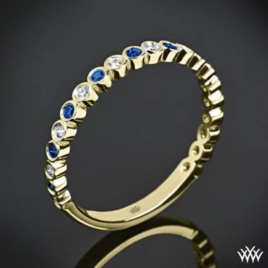 18k Yellow Gold Valoria Jazz Bezel Diamond and Sapphire Ring