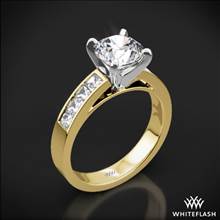 18k Yellow Gold Valoria Princess Channel-Set Diamond Engagement Ring with White Gold Head | Whiteflash