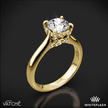 18k Yellow Gold Vatche 1025 X-Prong Surprise Solitaire Engagement Ring