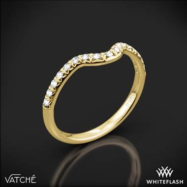 18k Yellow Gold Vatche 1054 Swan French Pave Diamond Wedding Ring