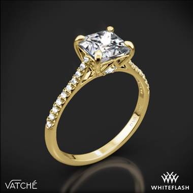 18k Yellow Gold Vatche 1506 Inara Pave Diamond Engagement Ring for Princess