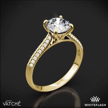 18k Yellow Gold Vatche 189 Caroline Pave Diamond Engagement Ring