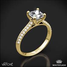 18k Yellow Gold Vatche 190 Caroline Pave Diamond Engagement Ring for Princess | Whiteflash