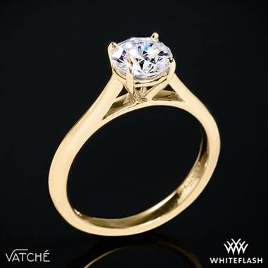 18k Yellow Gold Vatche U-100 Traditional Round Solitaire Engagement Ring