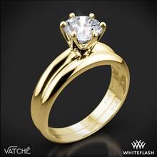 18k Yellow Gold Vatche U-113 6-Prong Solitaire Wedding Set for 2ct and Larger Diamonds | Whiteflash