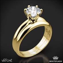 18k Yellow Gold Vatche U-113 6-Prong Solitaire Wedding Set for 4ct and Larger Diamonds | Whiteflash