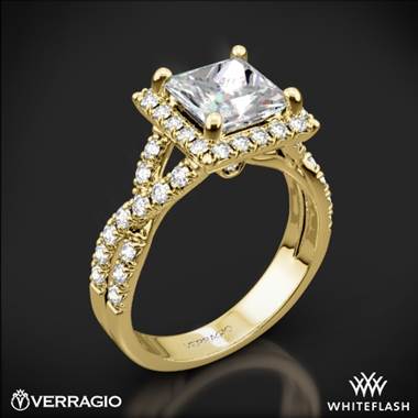18k Yellow Gold Verragio ENG-0379 Square Halo Diamond Engagement Ring