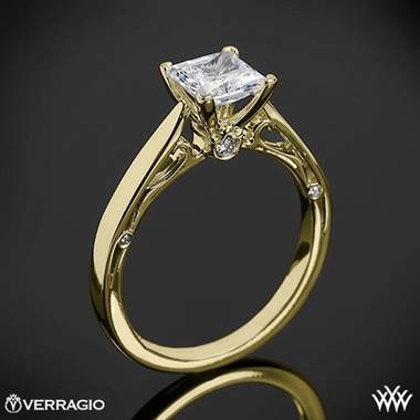 18k Yellow Gold Verragio ENG-0409P 4 Prong Princess Solitaire Engagement Ring