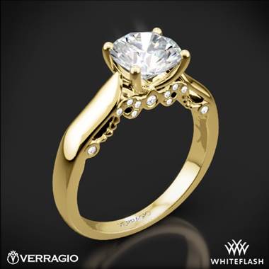 18k Yellow Gold Verragio INS-7022 4 Prong Knife-Edge Solitaire Engagement Ring