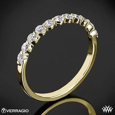 18k Yellow Gold Verragio INS-7034W Single Prong Diamond Wedding Ring