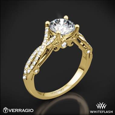18k Yellow Gold Verragio INS-7050R 4 Prong Twisted Shank Diamond Engagement Ring