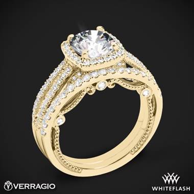18k Yellow Gold Verragio INS-7069 Diamond Wedding Set