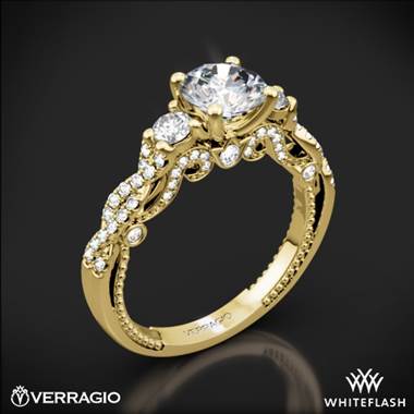 18k Yellow Gold Verragio INS-7074R Braided 3 Stone Engagement Ring