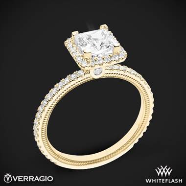 18k Yellow Gold Verragio Tradition TR120HP Diamond Princess Halo Engagement Ring