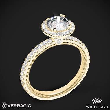 18k Yellow Gold Verragio Tradition TR150HR Diamond Round Halo Engagement Ring