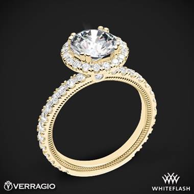 18k Yellow Gold Verragio Tradition TR180HR Diamond Round Halo Engagement Ring