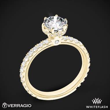 18k Yellow Gold Verragio Tradition TR180TR Diamond 6 Prong Tiara Engagement Ring