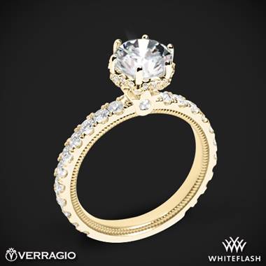 18k Yellow Gold Verragio Tradition TR210TR Diamond 6 Prong Tiara Engagement Ring
