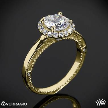 18k Yellow Gold Verragio Venetian Centro AFN-5019R-1 Halo Engagement Ring