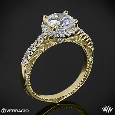 18k Yellow Gold Verragio Venetian Centro AFN-5022R-1 Halo Diamond Engagement Ring