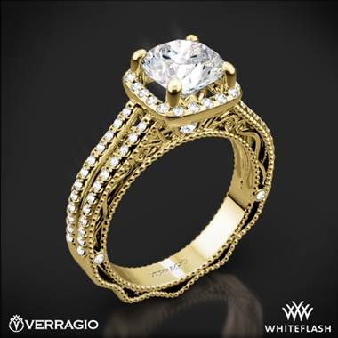 18k Yellow Gold Verragio Venetian Lace AFN-5007CU-4 Diamond Engagement Ring