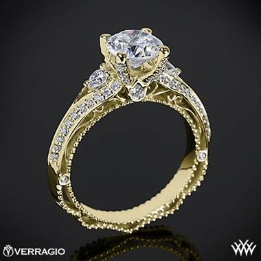 18k Yellow Gold Verragio Venetian Lace AFN-5021R-4 Diamond Engagement Ring