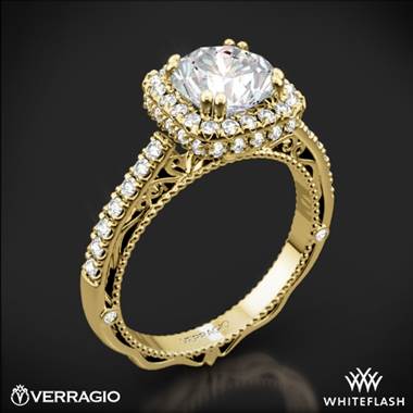 18k Yellow Gold Verragio Venetian Lace AFN-5053CU-4 Halo Diamond Engagement Ring