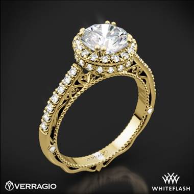 18k Yellow Gold Verragio Venetian Lace AFN-5053R-4 Halo Diamond Engagement Ring