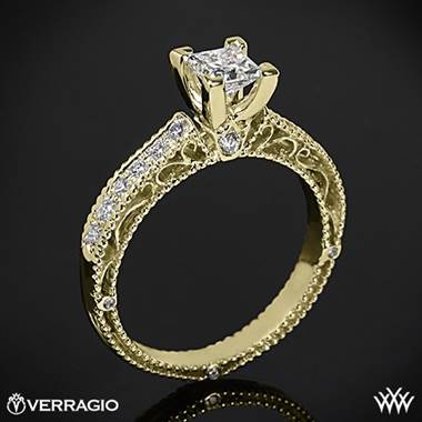 18k Yellow Gold Verragio Venetian Lido AFN-5001P-2 Diamond Engagement Ring for Princess Cut Diamonds