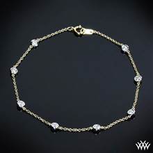 18k Yellow Gold "Whiteflash by the Yard" Diamond Bracelet with 18k White Gold Bezels | Whiteflash