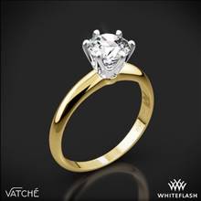 18k Yellow Gold with Platinum Head Vatche U-113 6-Prong Solitaire Engagement Ring for 2ct and Larger Diamonds | Whiteflash