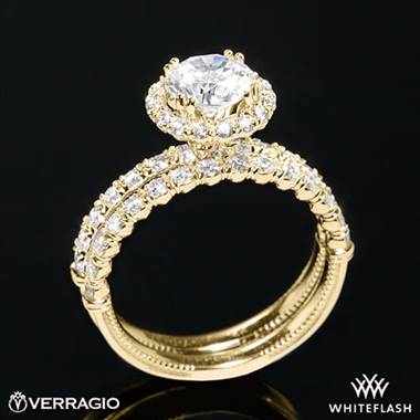 18k Yellow Verragio V-954 Renaissance Diamond Wedding Set