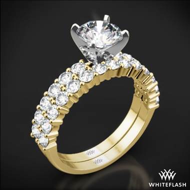 18k Yelow Gold Diamonds for an Eternity Half Diamond Wedding Set
